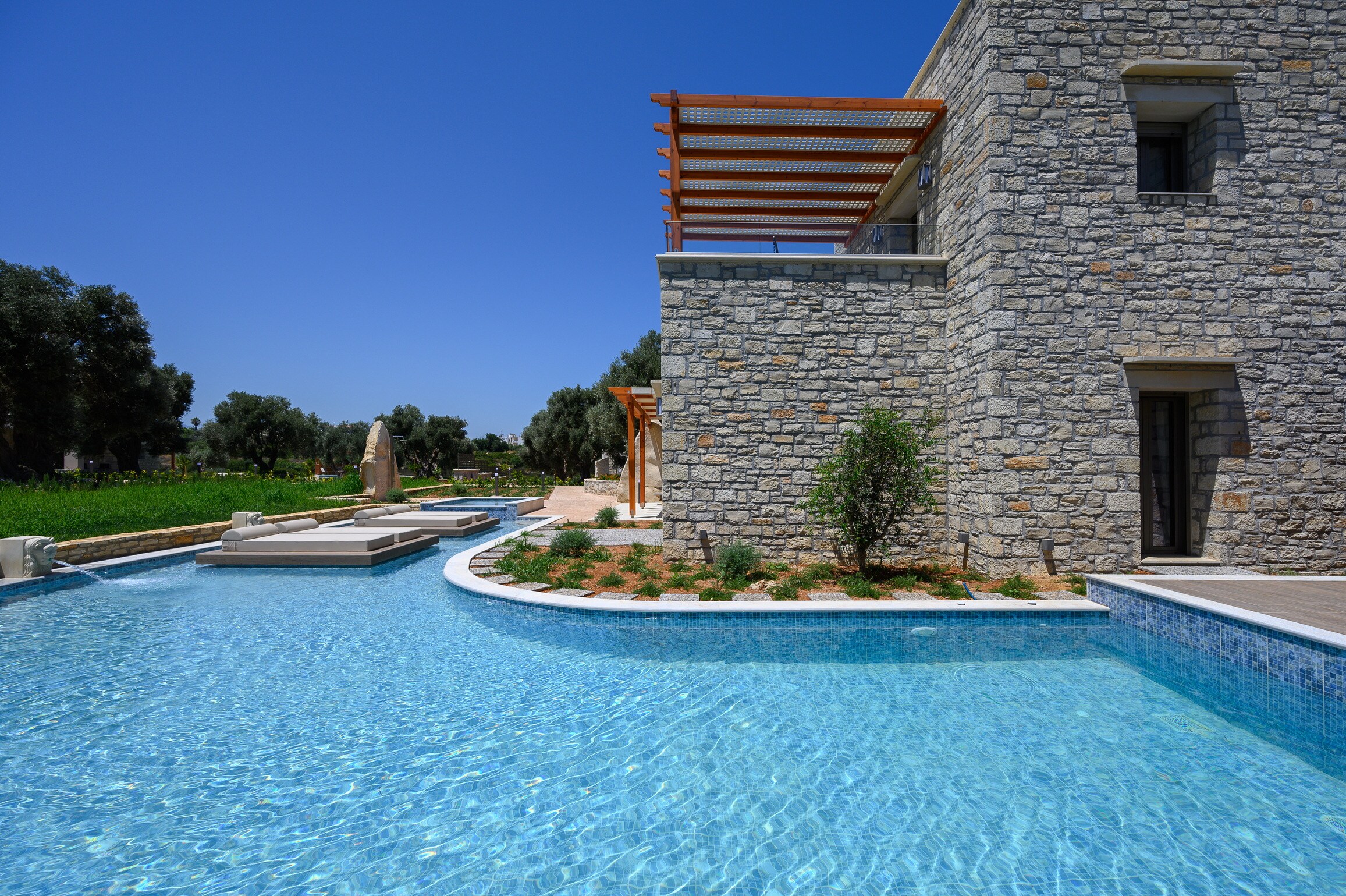 Swimming pool of Fantastic 105sq.m. villa,Huge private pool,Garden,Plants,Near beach & taverns,Rethymno,Crete