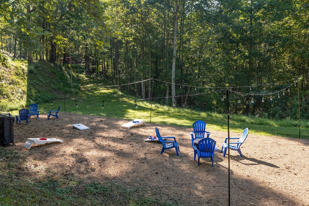 Access to a shared fire pit and game area, with 3 other Dudley cabins.
