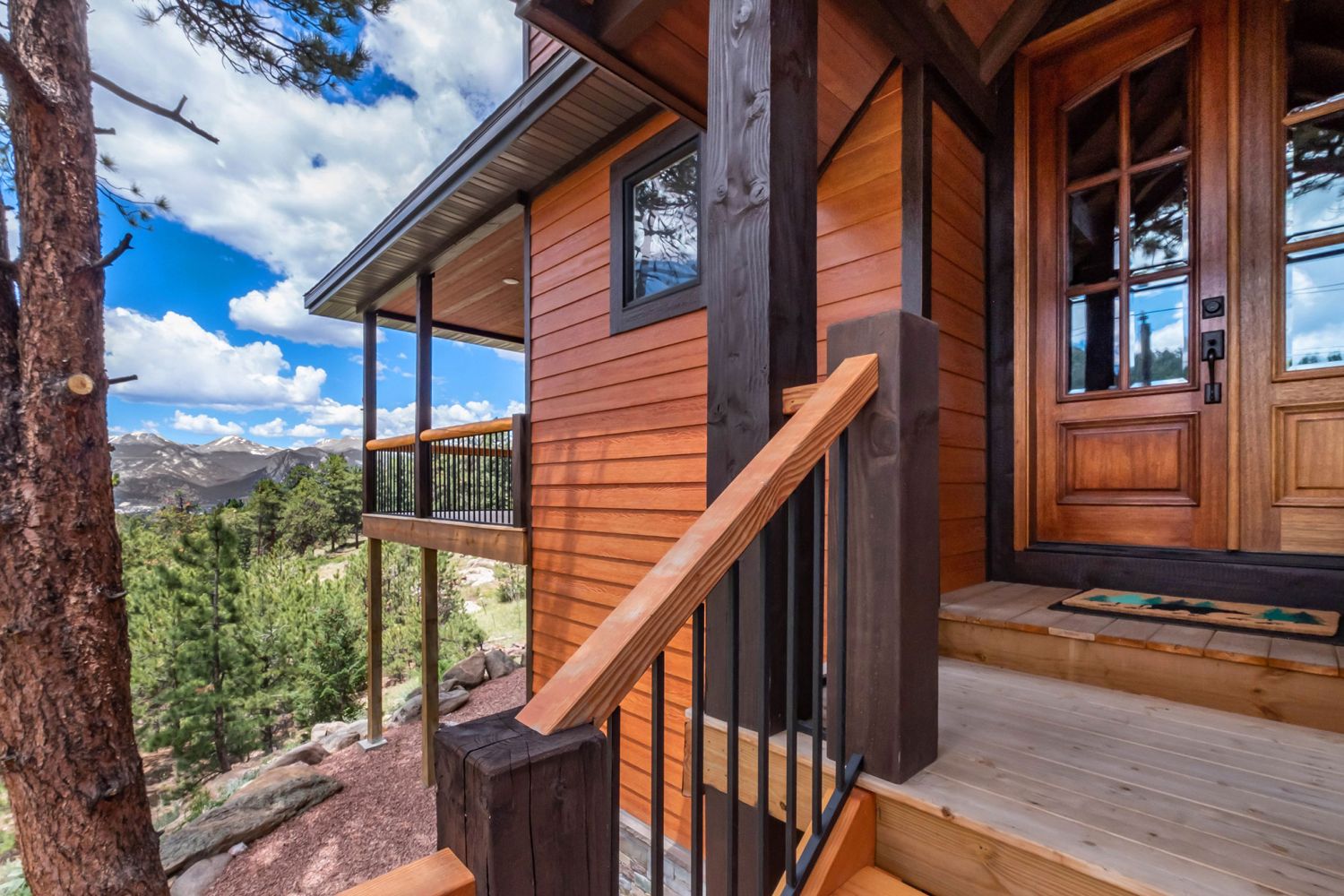 Eldondale - Home with gorgeous views. Front door view - guests will enter through garage.