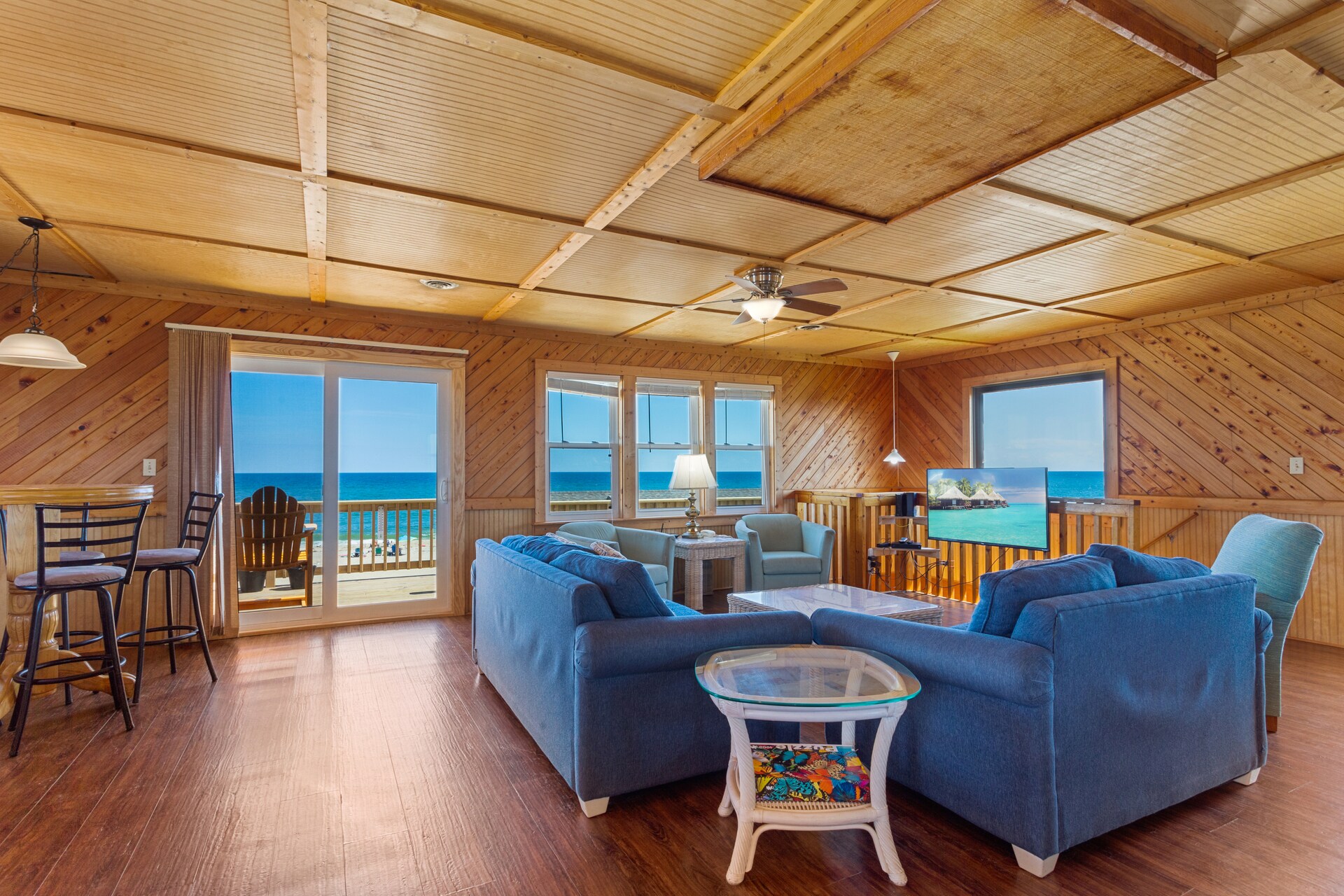 Living area with ocean views