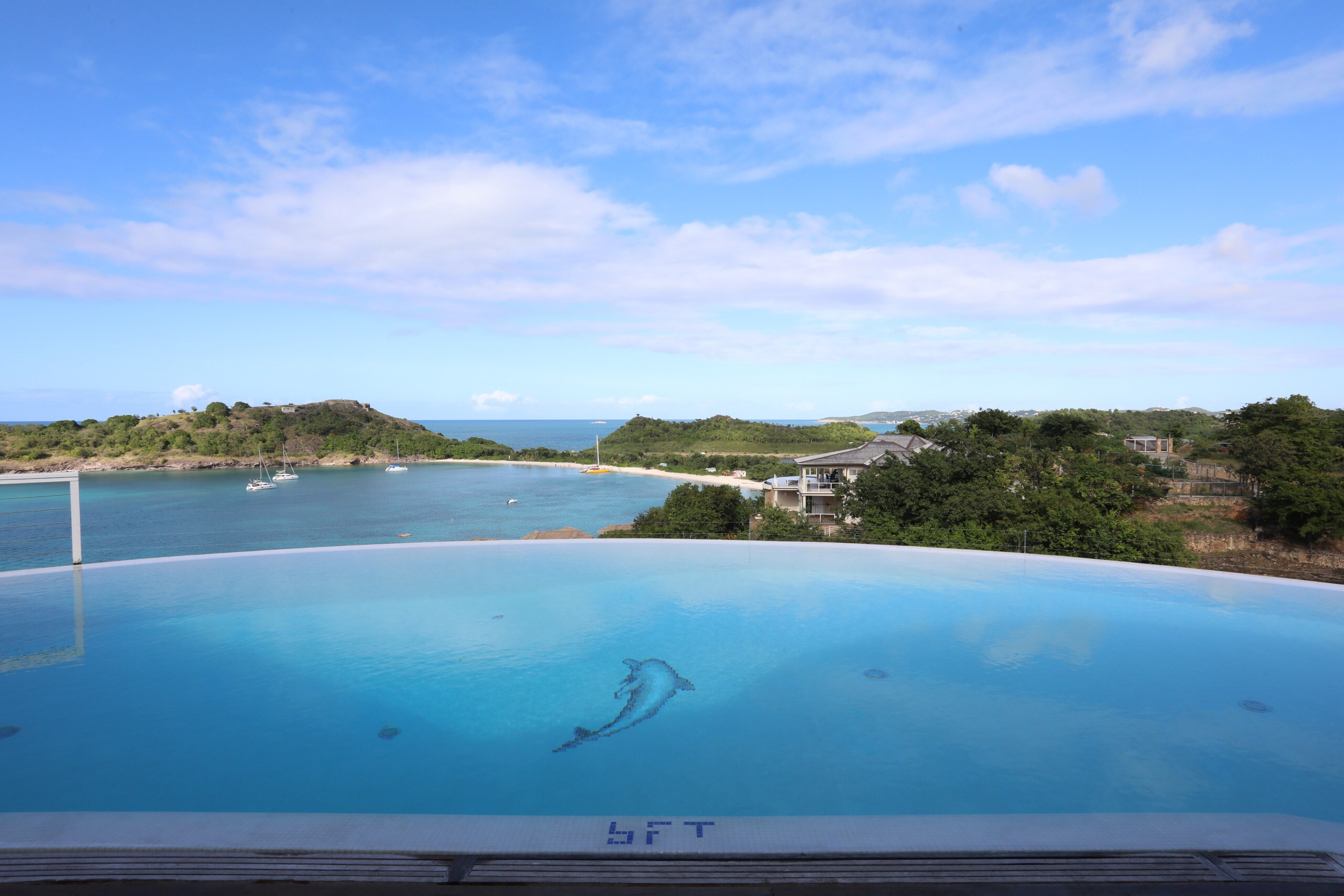 Beautiful swimming pool, amazing views at Galley Bay villa rentals, Antigua 