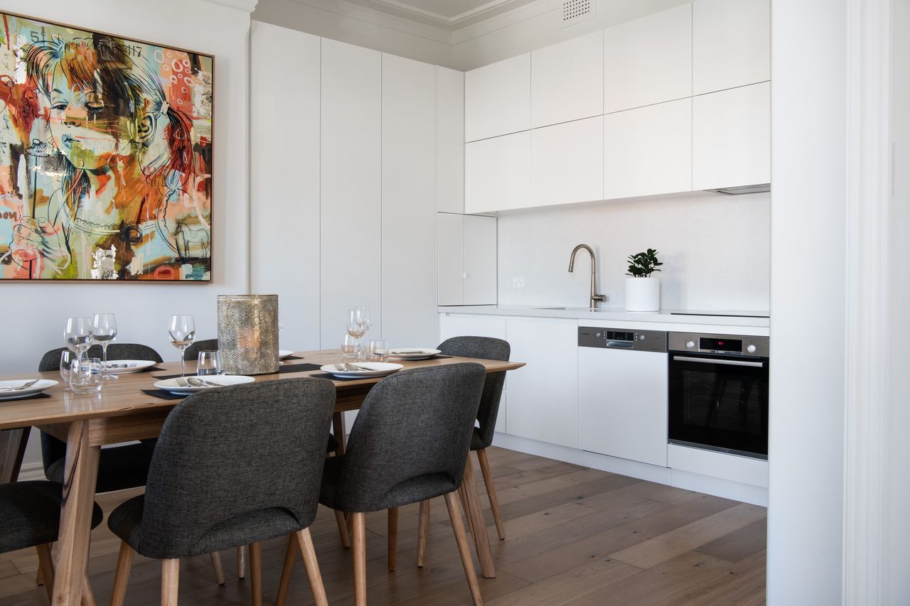 Light filled apartment with soaring ceilings and stunning views