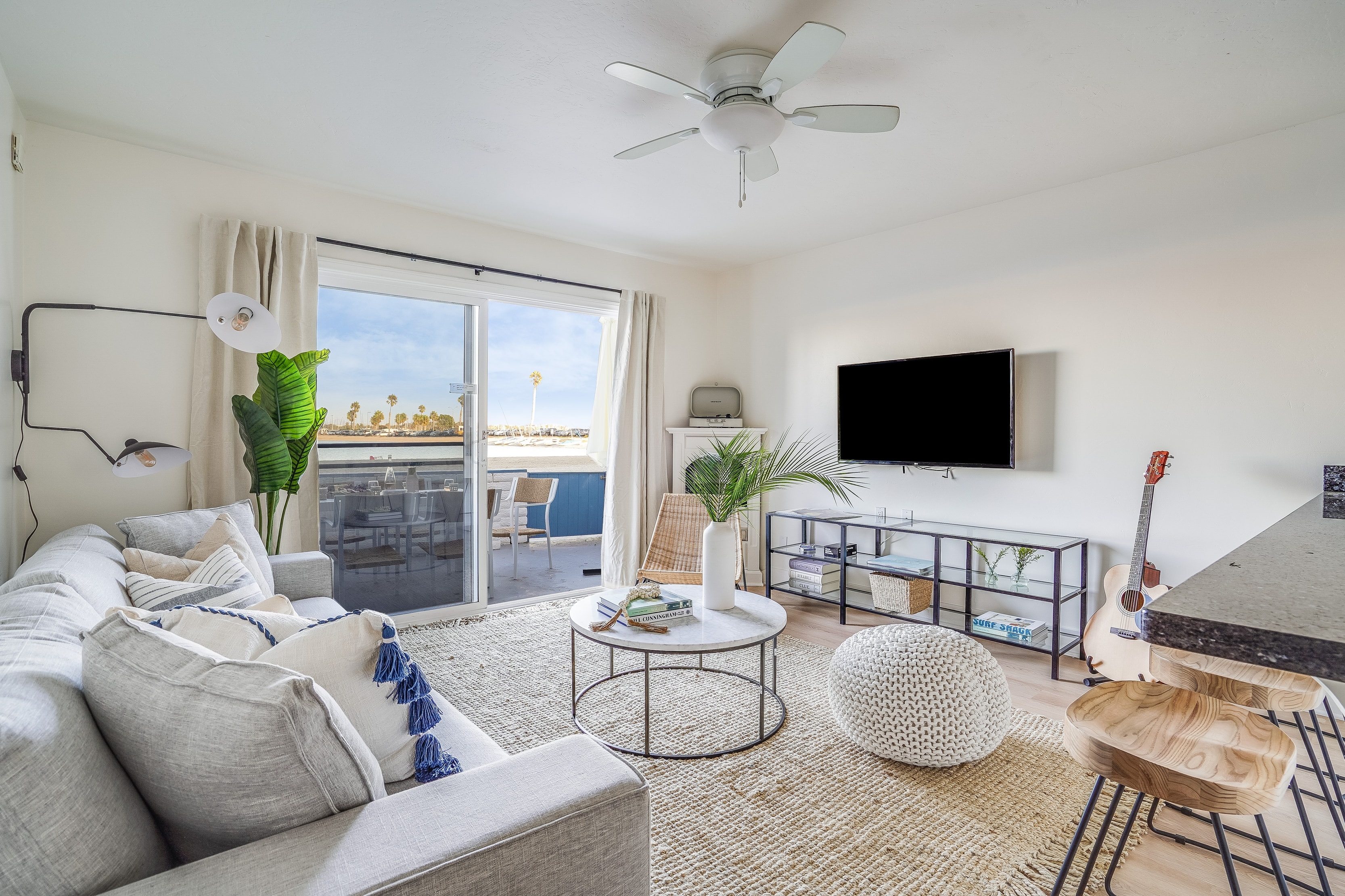 Living area with a costal feel.