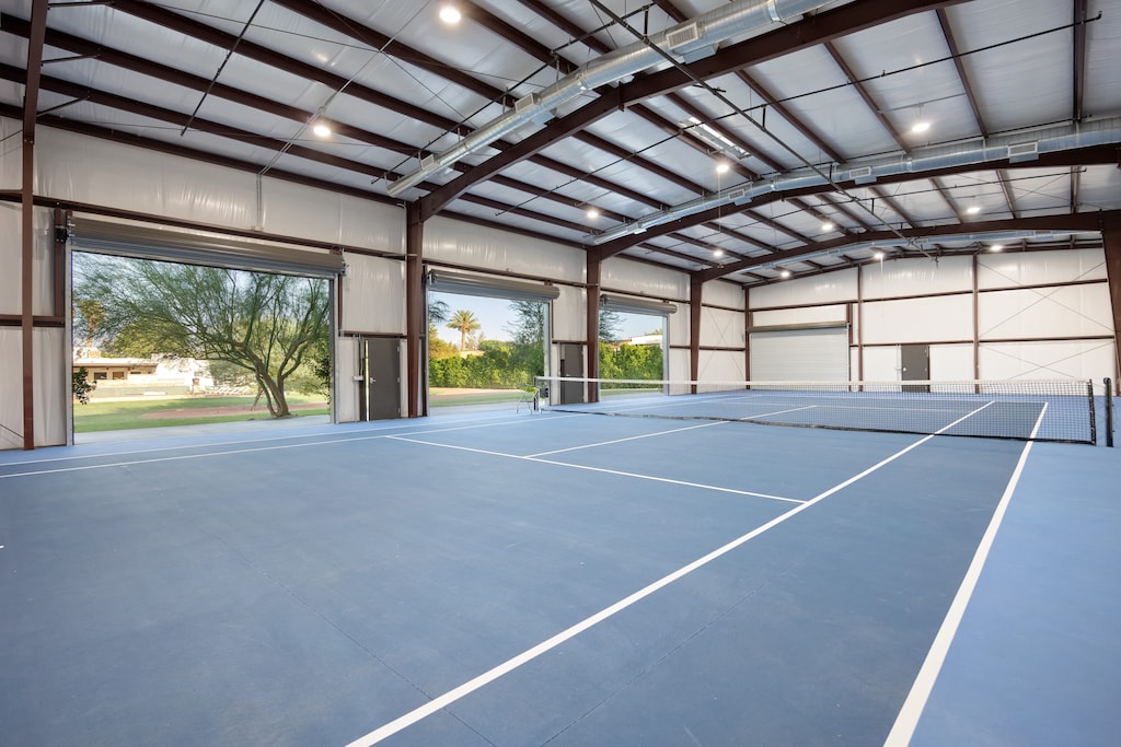 Private indoor tennis court.