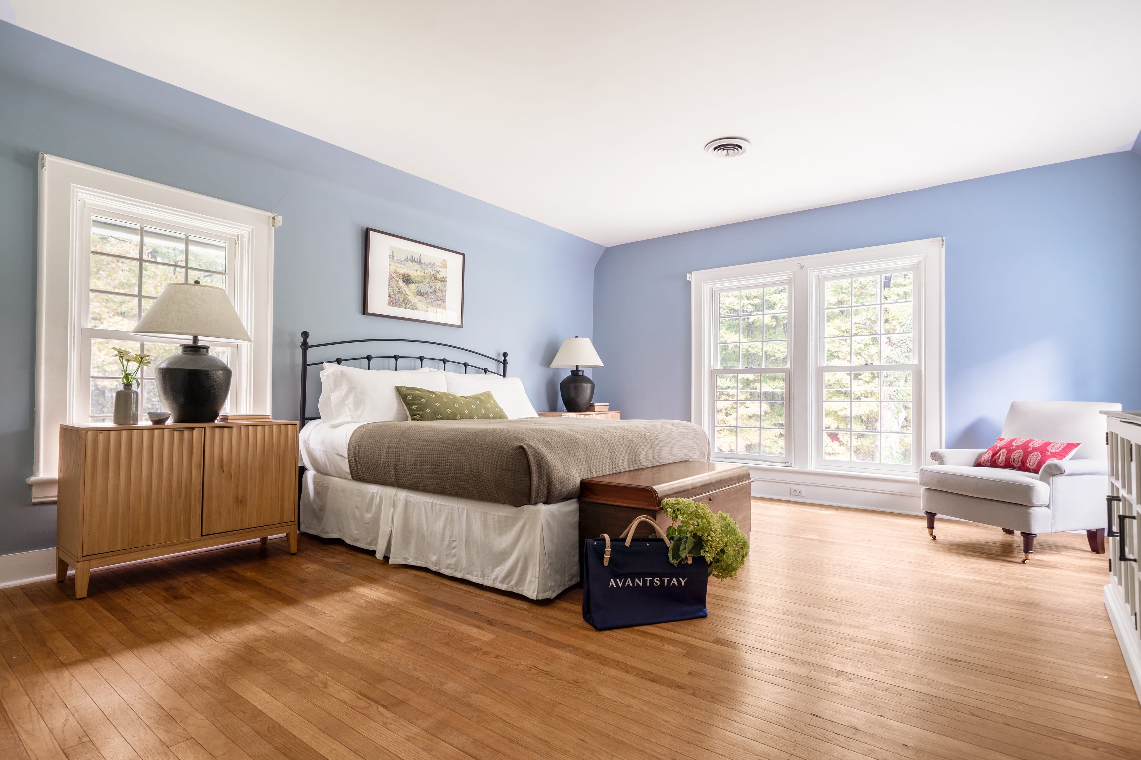 The primary bedroom features a king bed.