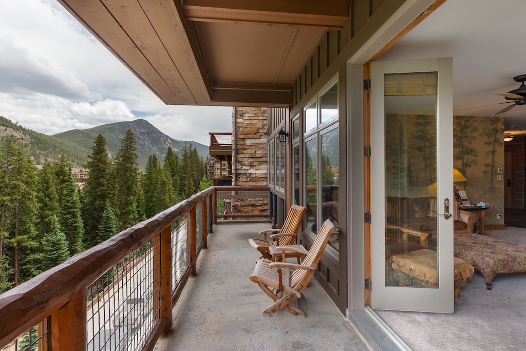 Private balcony with outdoor seating.