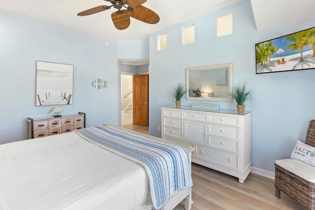 Sleep deep in the spacious King Master Bedroom with a Private Bathroom after watching the day's adventures fade into a glorious sunset on the Private Sunset Deck.
