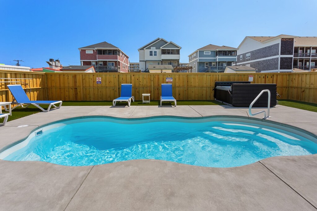Take a dip in the pool on a warm day!