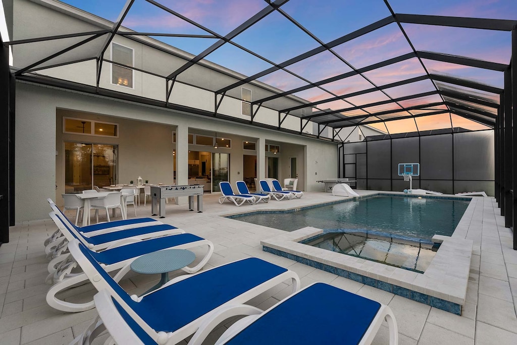 Private Pool & Patio at Twilight