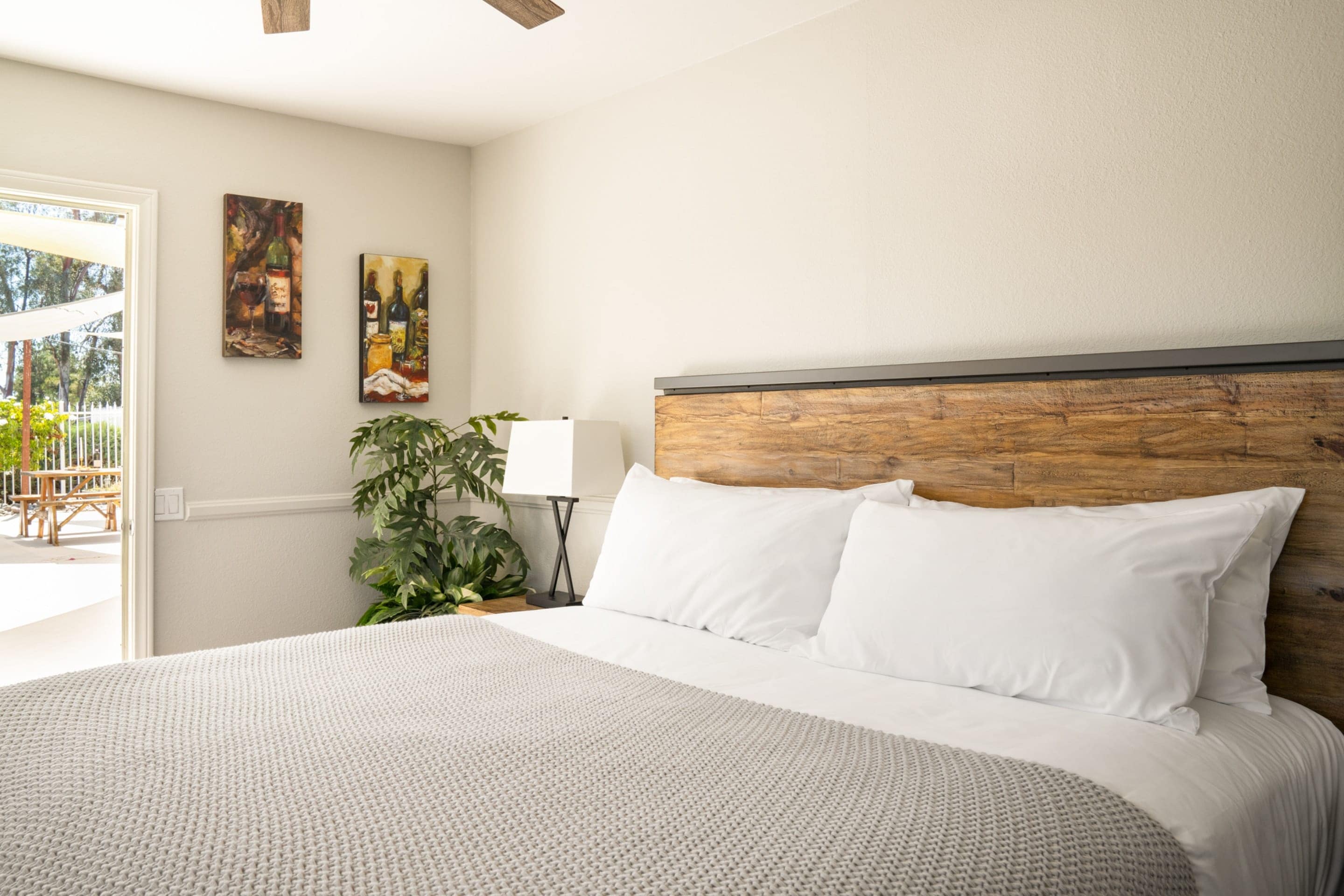 Private entrance from the patio to bedroom 6.