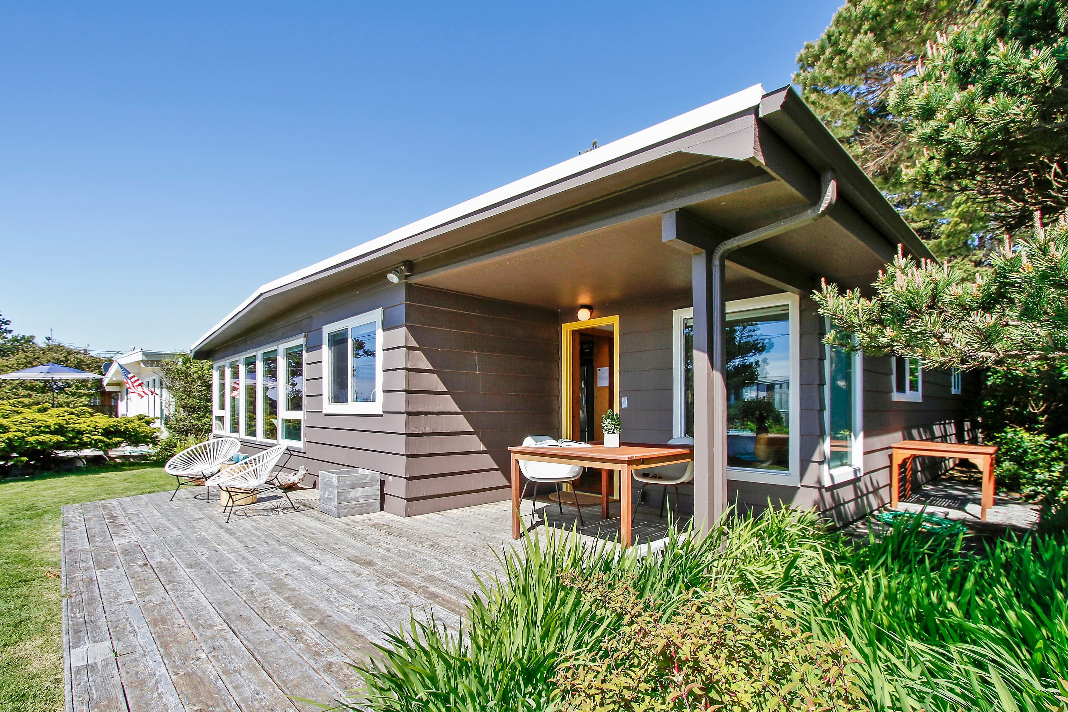 Sun-soaked deck.