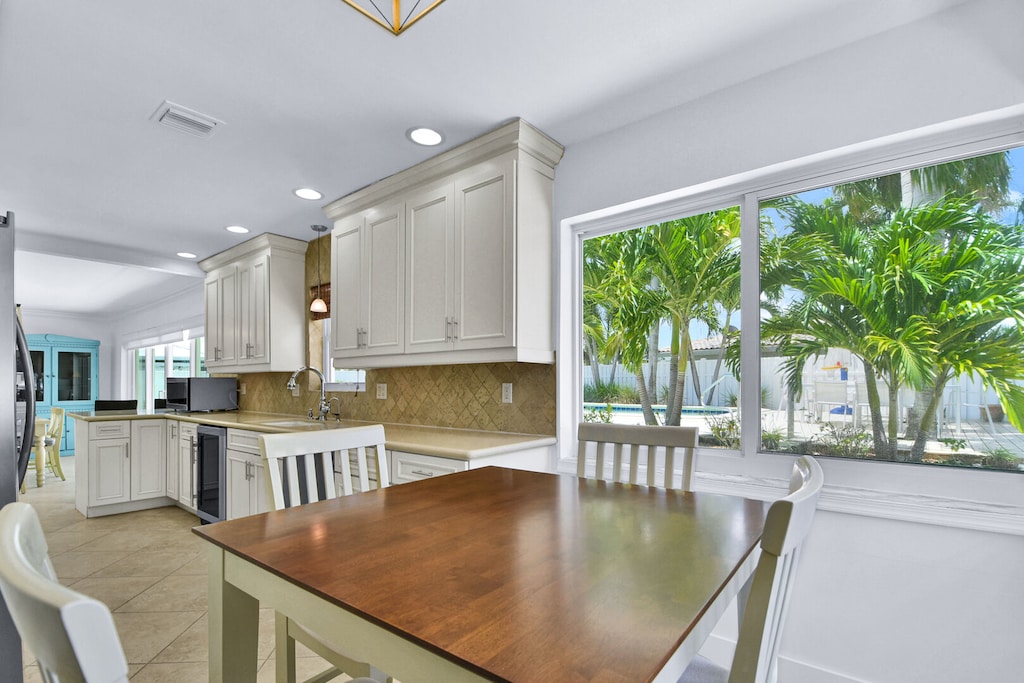 Kitchen is immaculately clean for your arrival