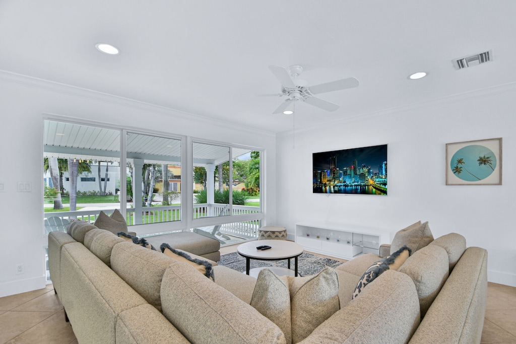 Open plan interior with lots of natural light