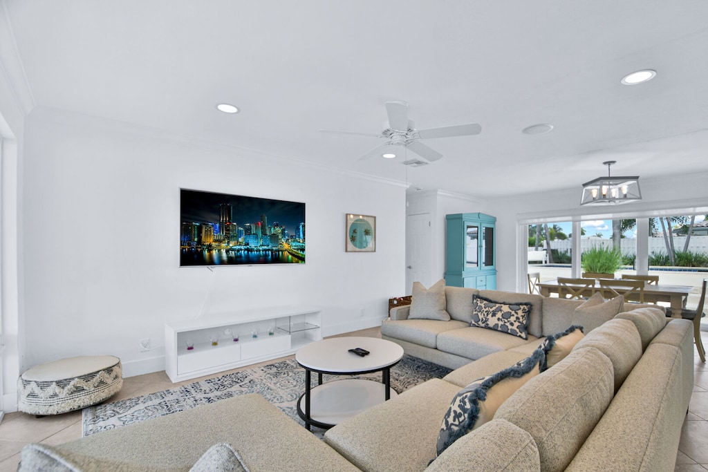 Open plan interior with lots of natural light