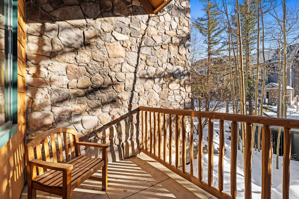 Private balcony with outdoor seating. 