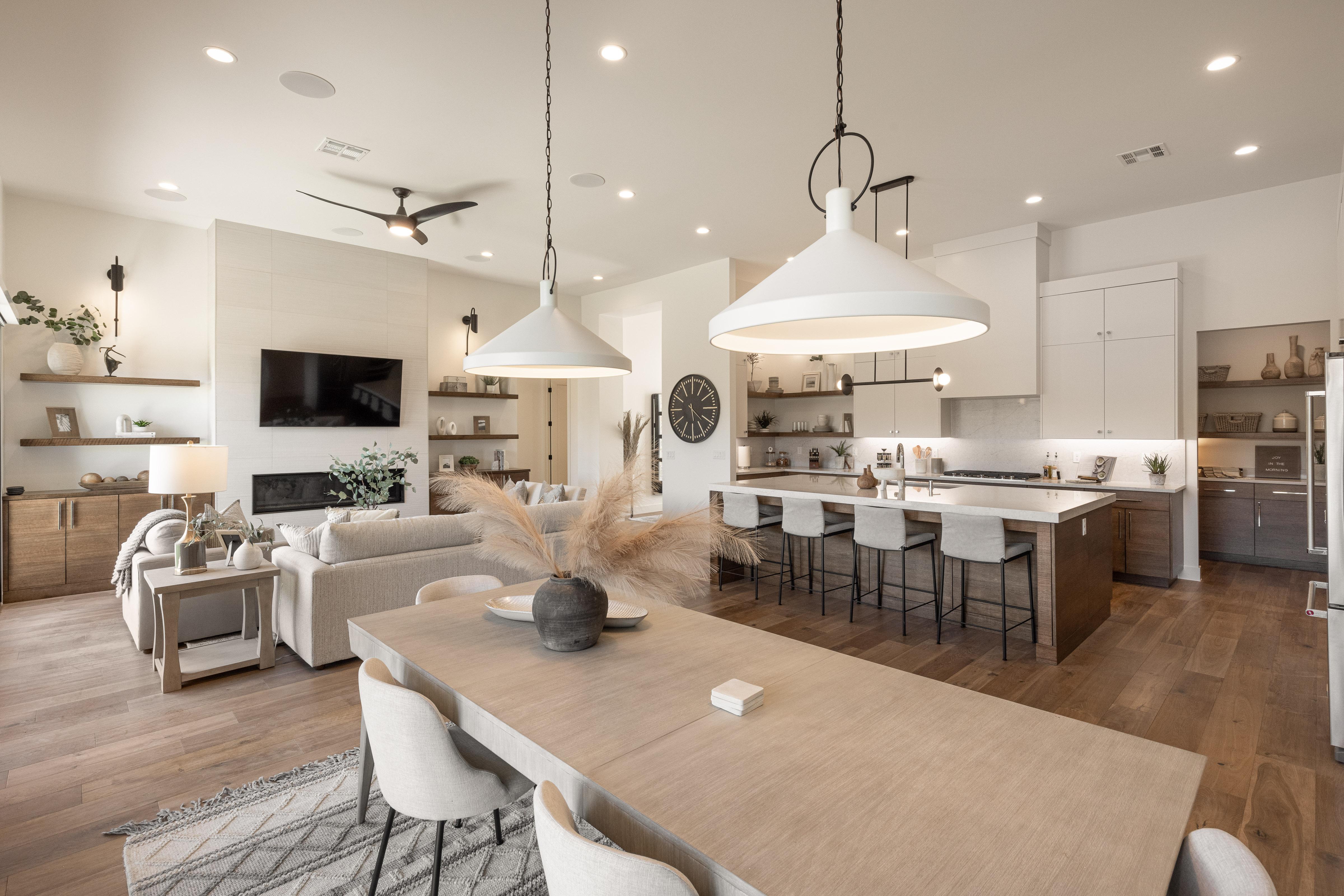 With an open and spacious floor plan, the Dining Room and Kitchen can accommodate meal preparations for groups large or small. 