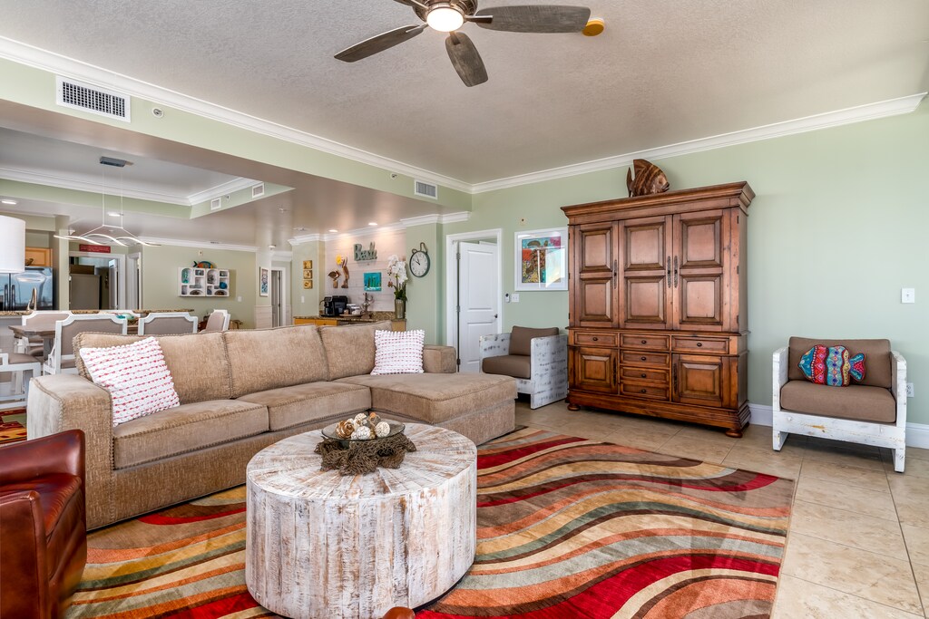 Oceanfront Living Room Dauphin Island Beach Rentals