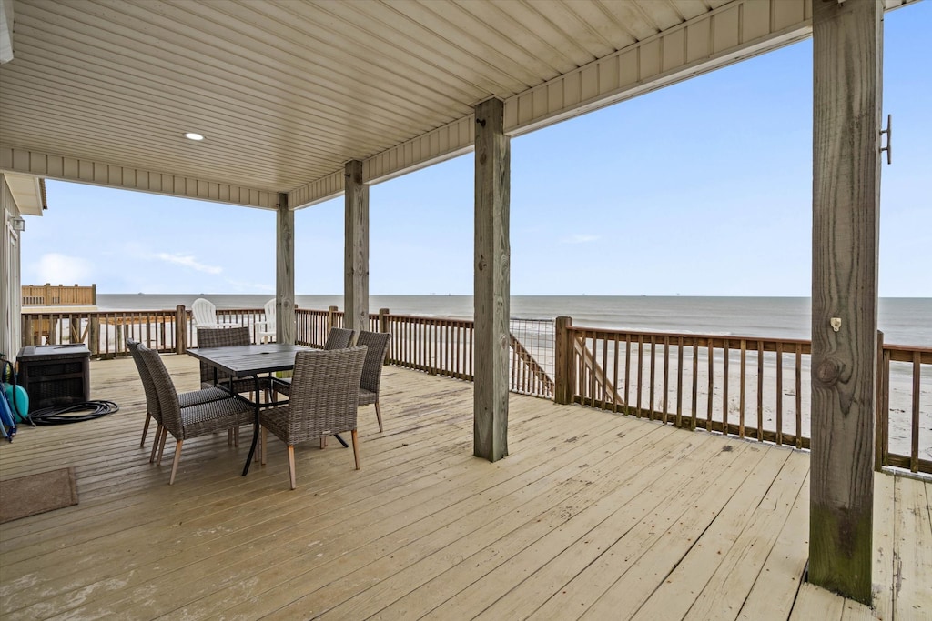 Off The Hook Covered Back Porch with Beach View