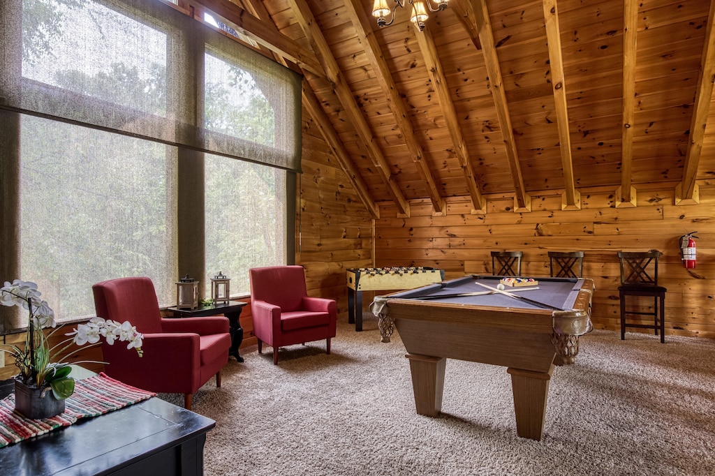 Cabin has pool table and foosball! You'll love it