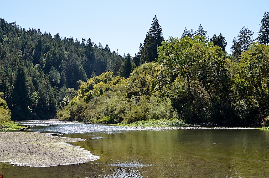 The Russian River meanders past the house.