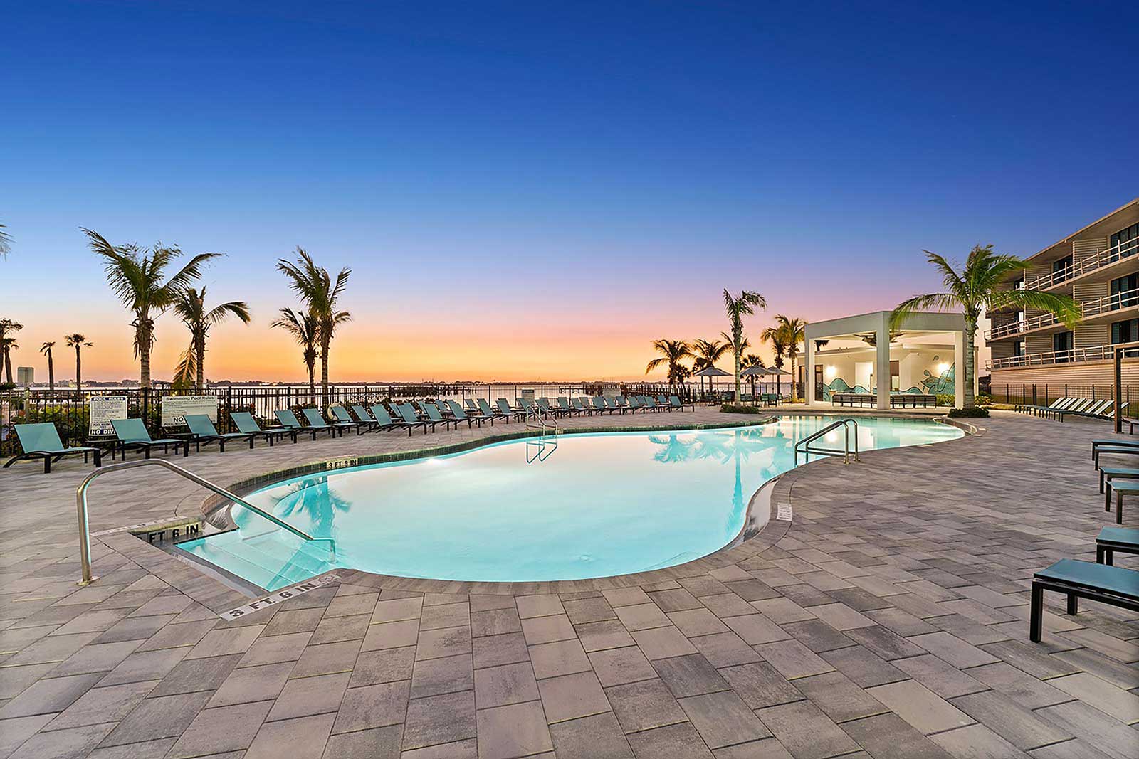 Harbor Island Beach Club Pool & Lounge at Twilight