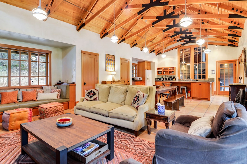 Pool House living space, a wonderful gathering area.