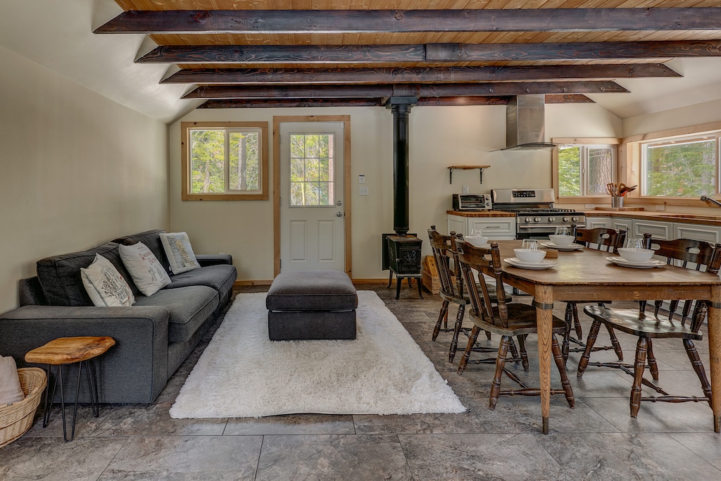 Living, kitchen, and dining area