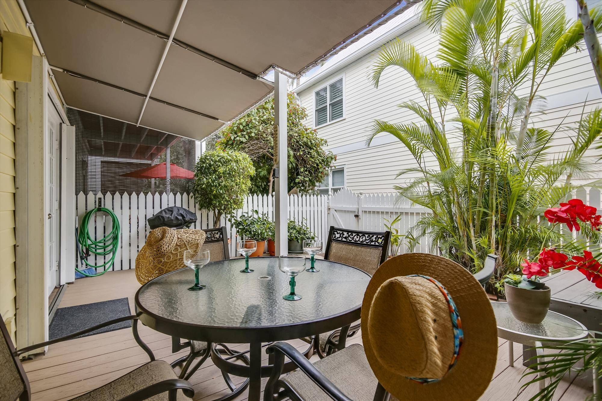 The perfect backyard deck for lounging and eating.