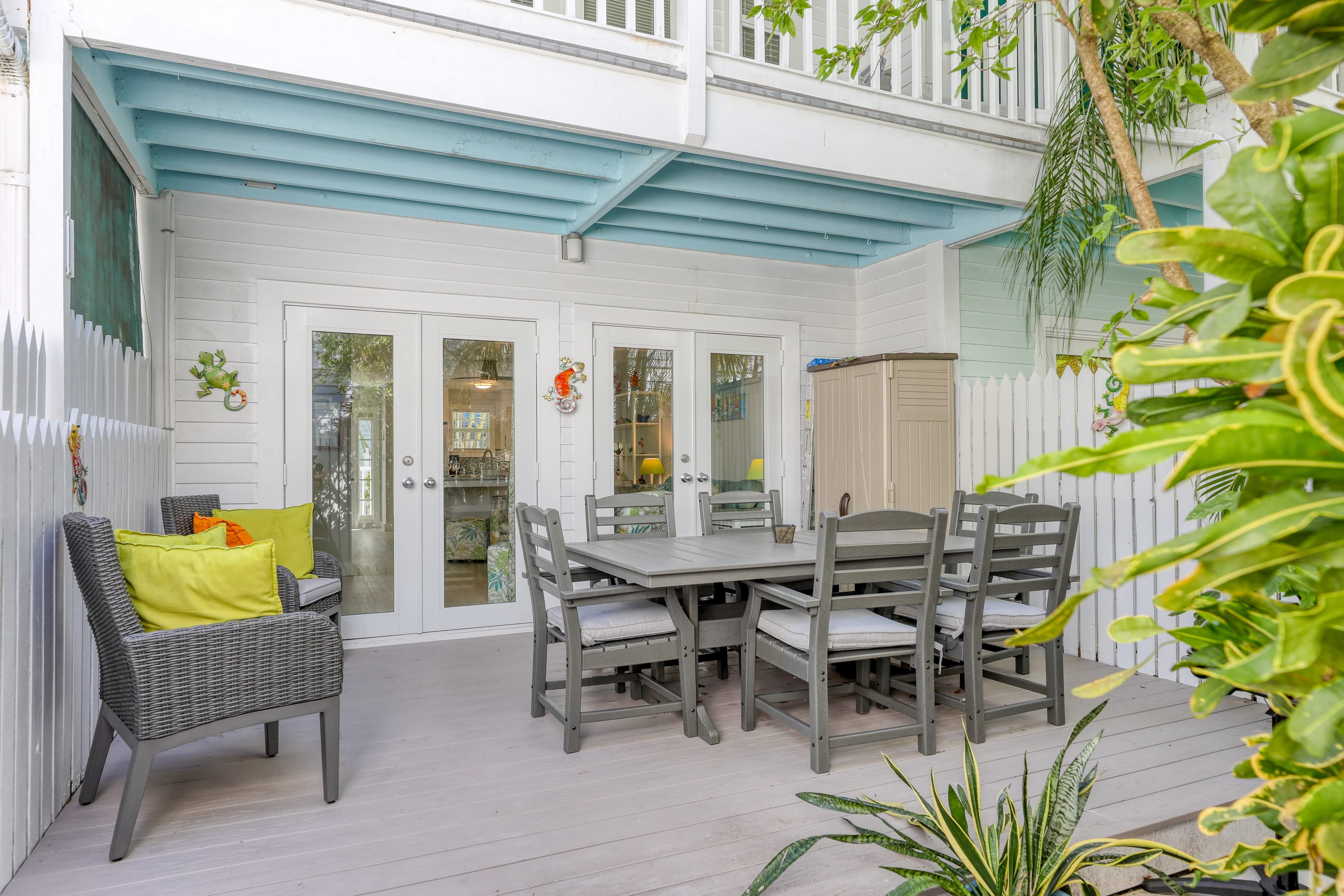 Beautiful outdoor patio with comfortable seating and an al fresco dining area.