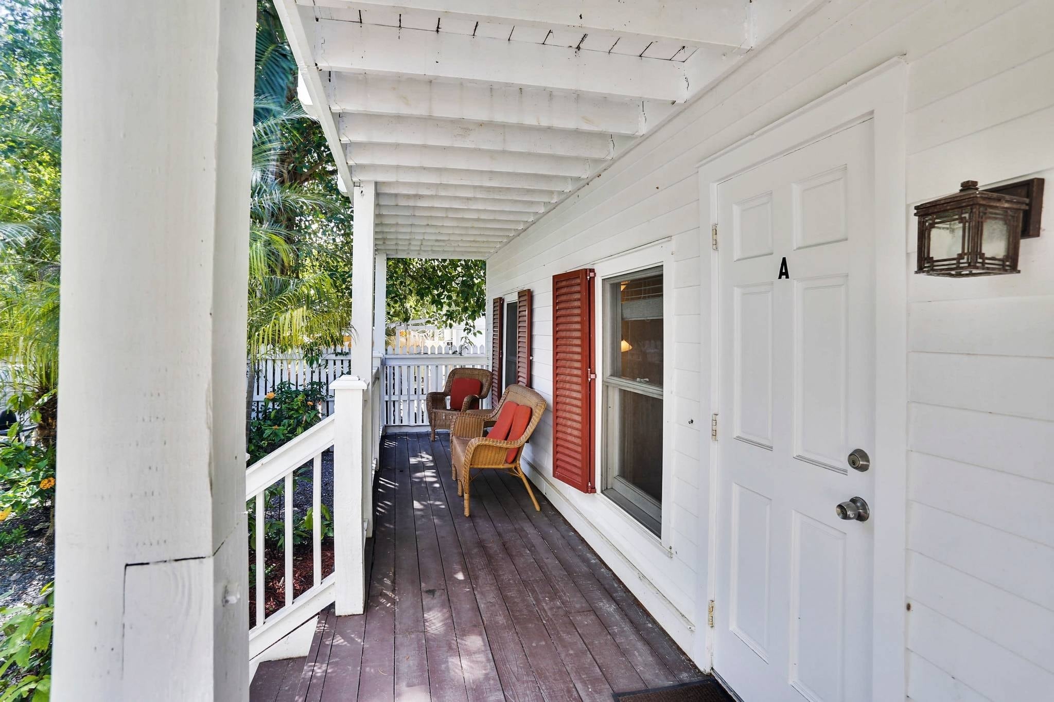 Enjoy morning coffee on the porch.