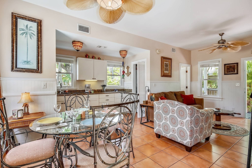 Indoor dining area.