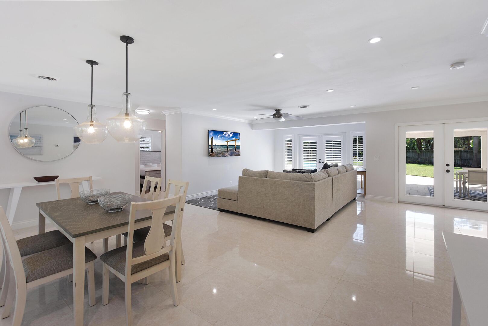 Open plan living areas