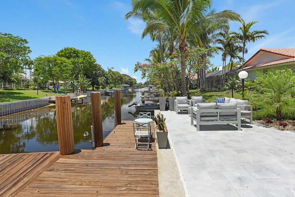 Waterside seating area