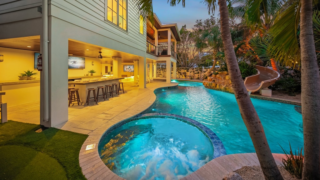 Pool Area at Twilight