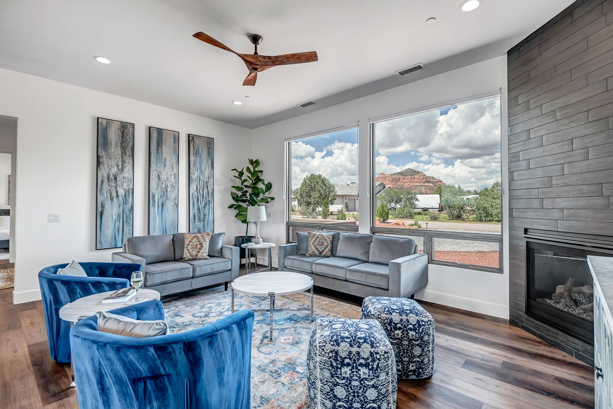 Living Room with Comfortable Seating and Lots of Natural Light