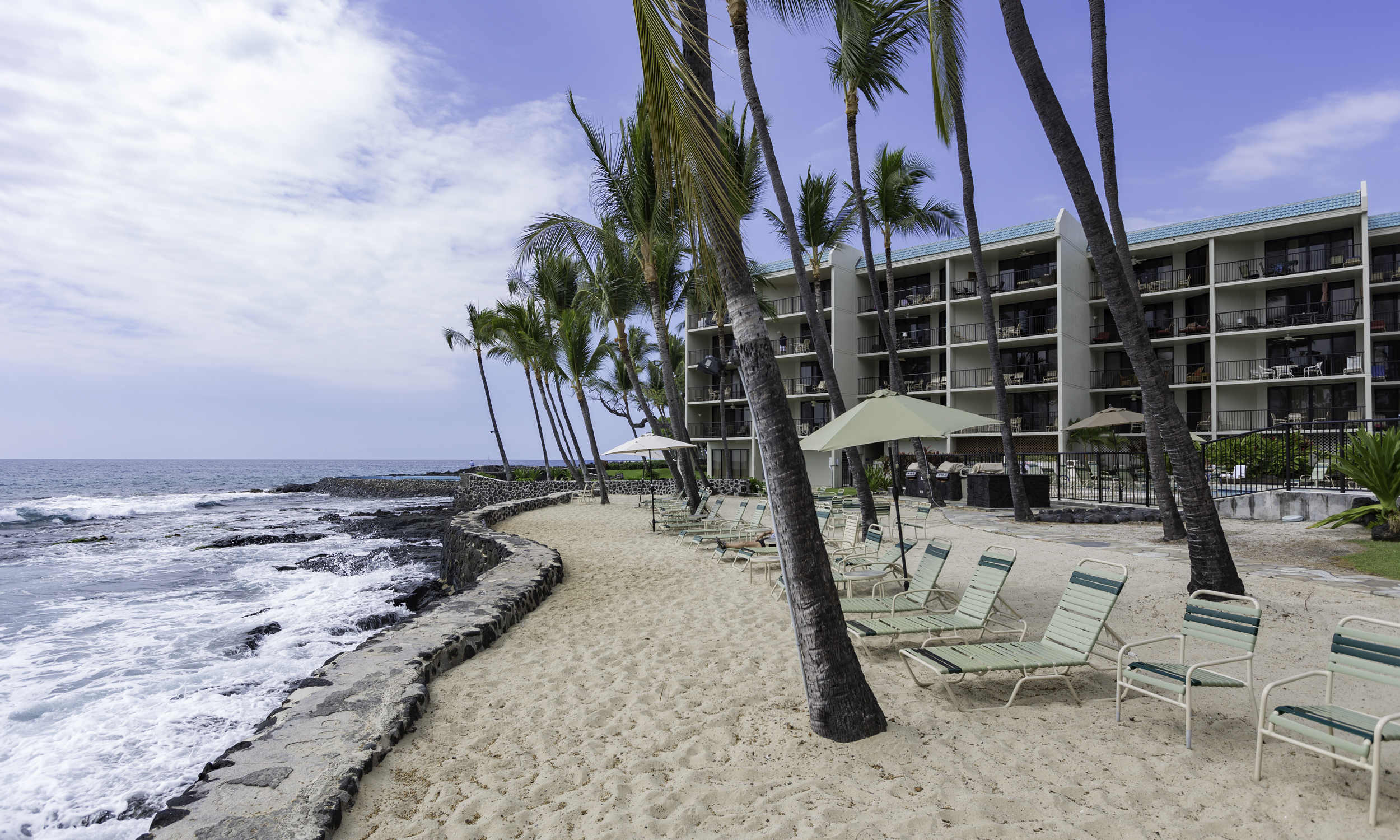 Lounge oceanside with expansive views.