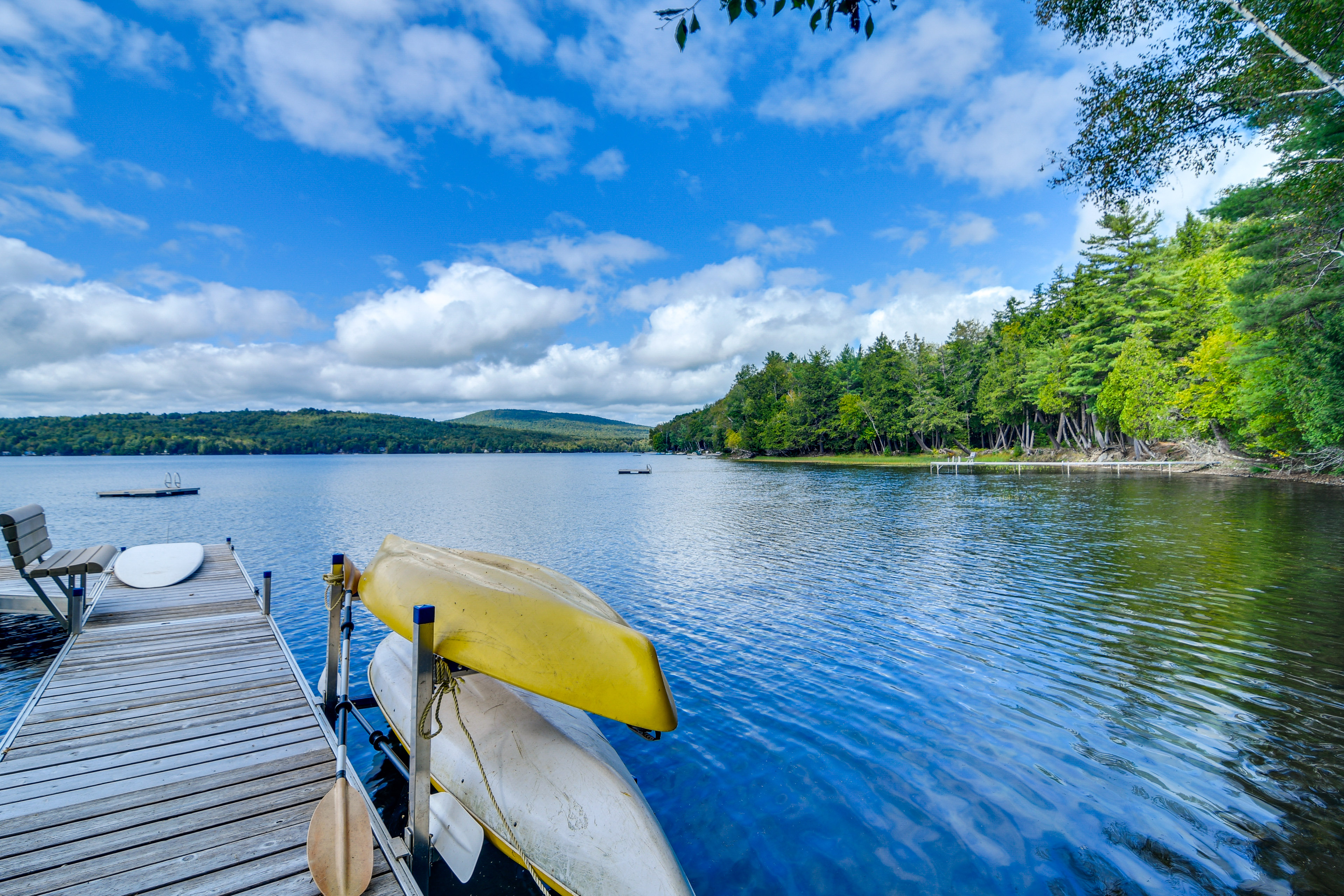 Property Image 2 - Beautiful Embden Pond Cabin w/ Dock & Kayaks!