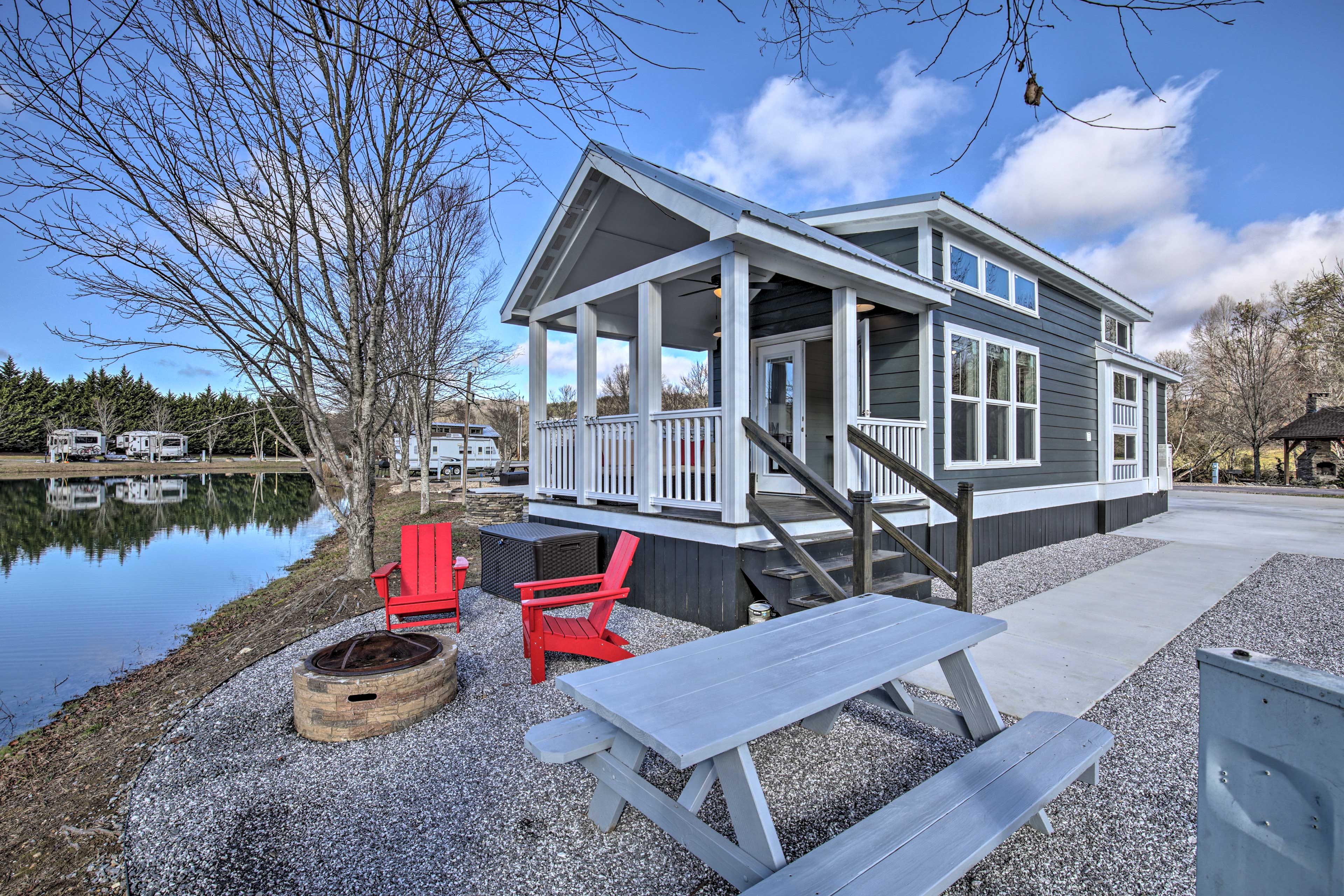 Property Image 1 - Blue Ridge Mountain Escape: Waterfront Tiny House!