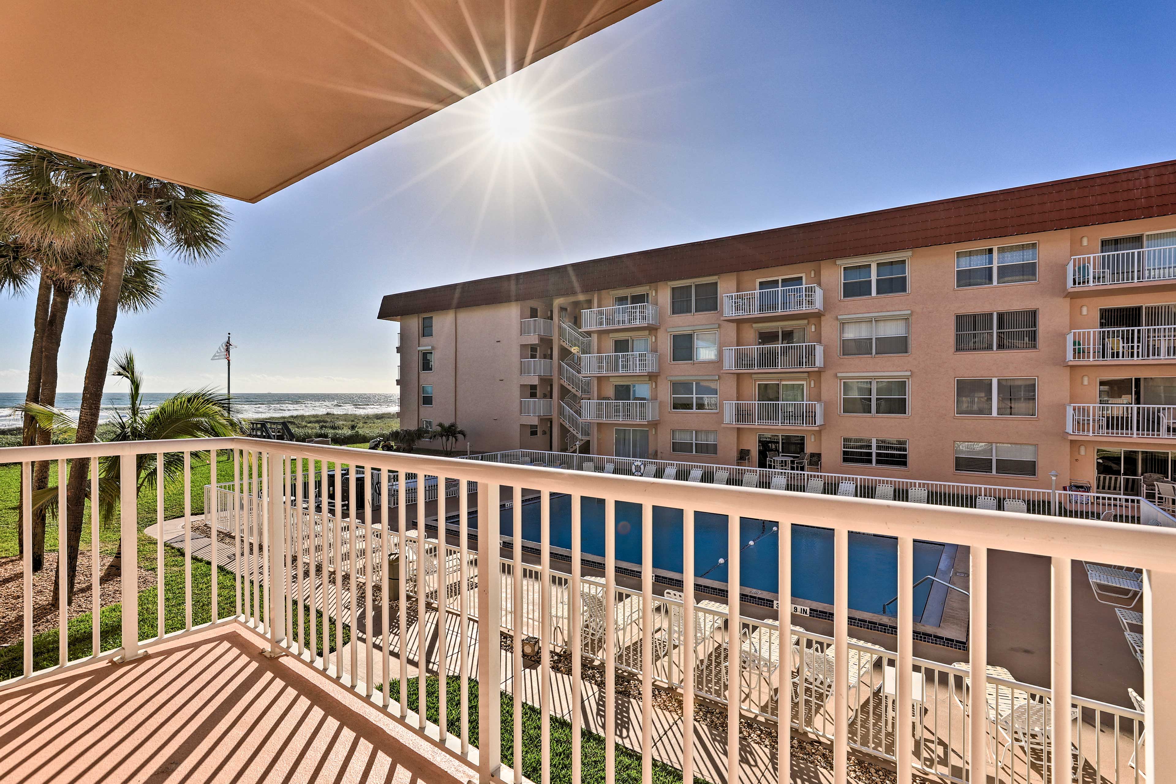 Property Image 1 - Central Cocoa Beach Condo w/ View, Steps to Beach!