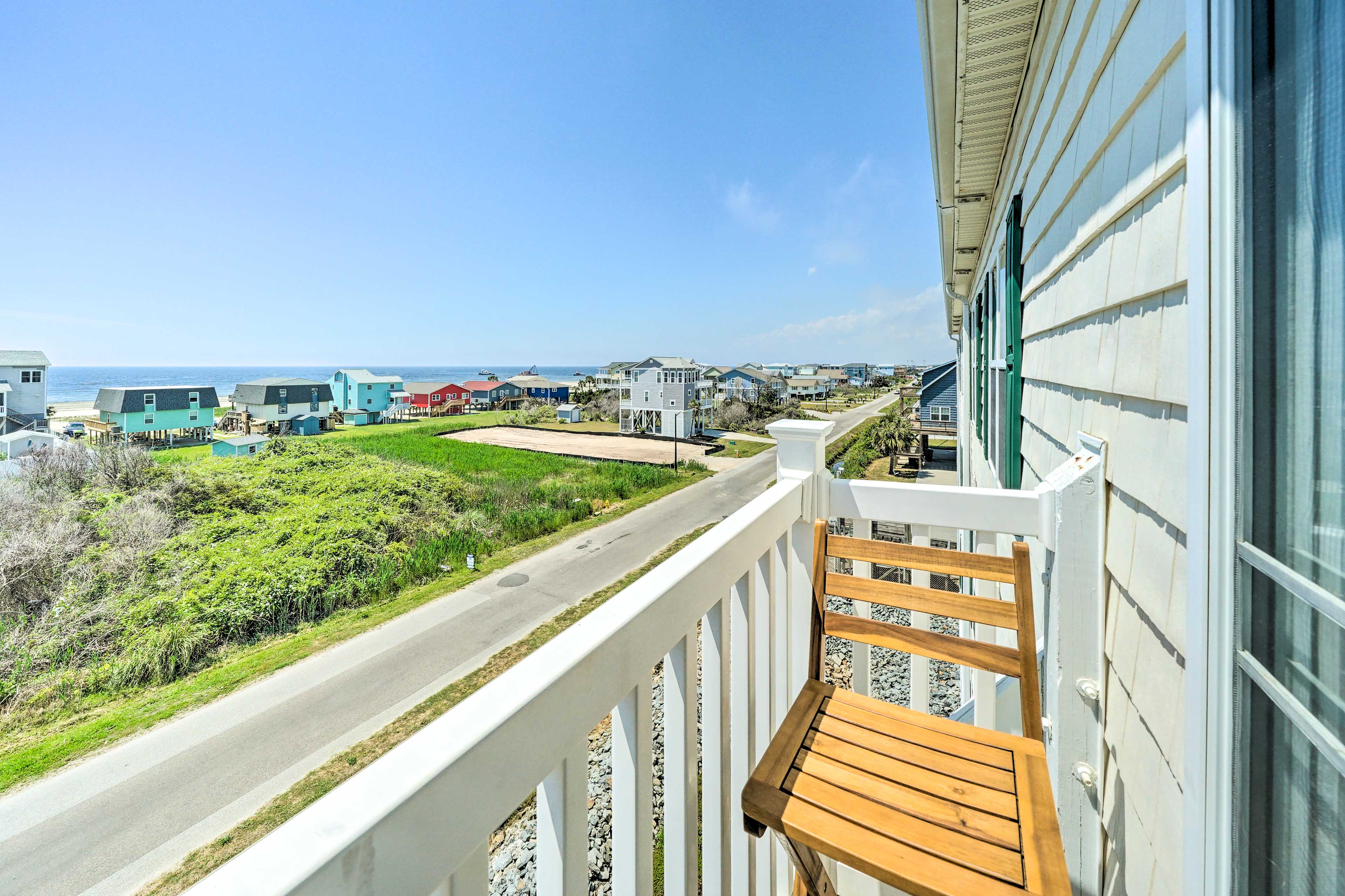 Property Image 2 - Ocean-View Oak Island Condo, 1 Block to Beach!