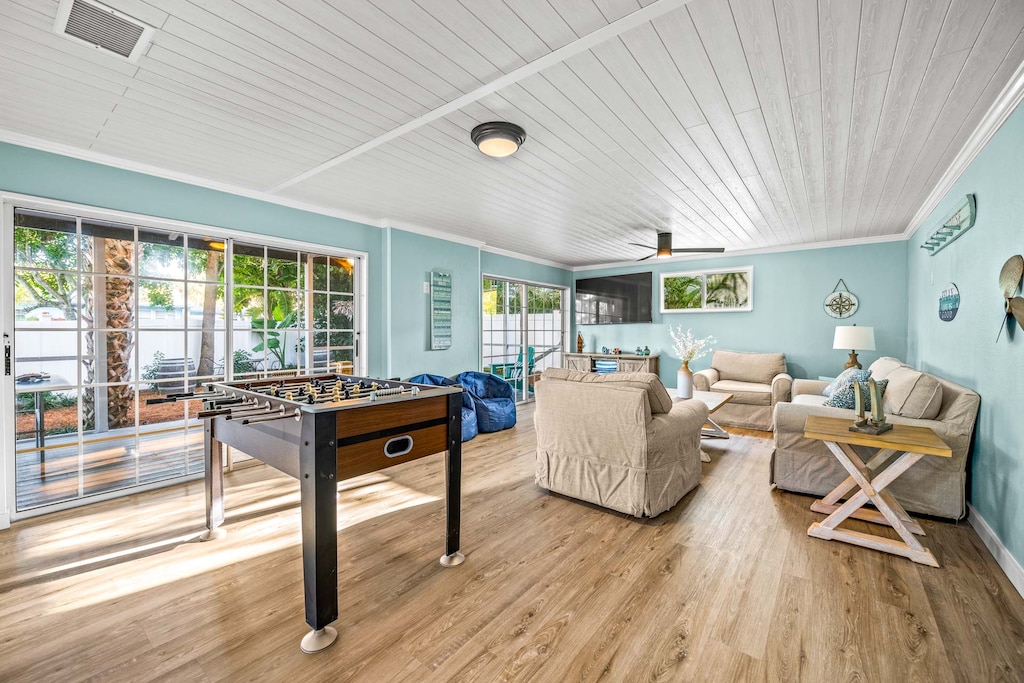 Game Room with Seating and Bar, to Screened Porch