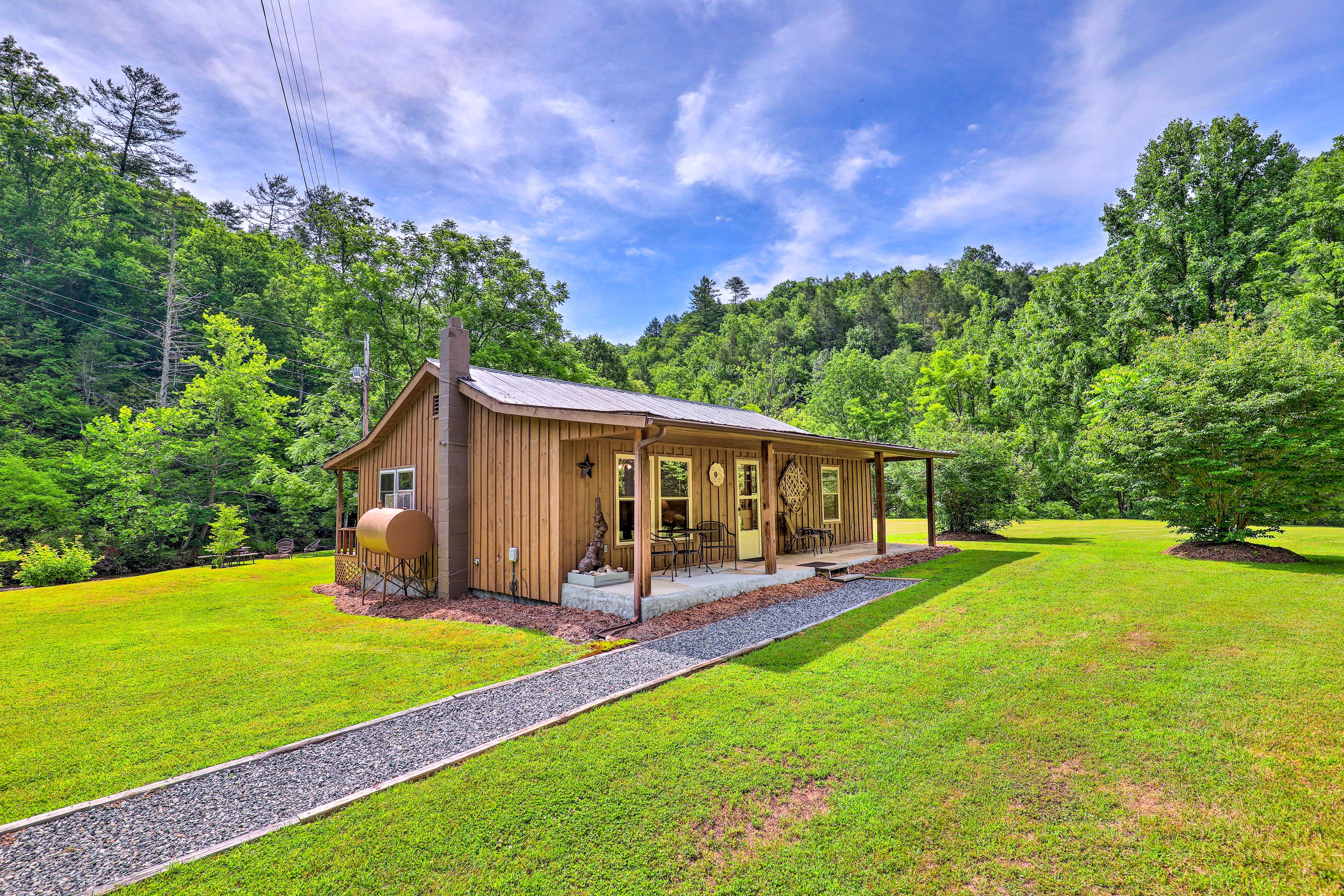 Property Image 1 - Charming Cabin Retreat: Creek Access On-Site!