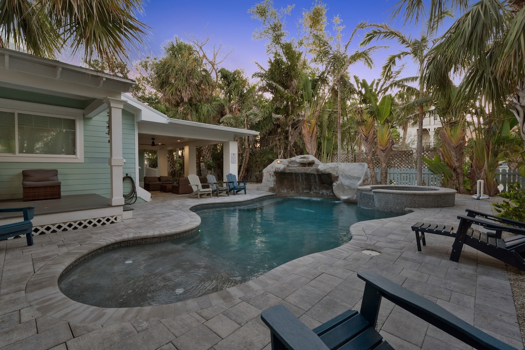 Private Pool and Spa, Water Slide