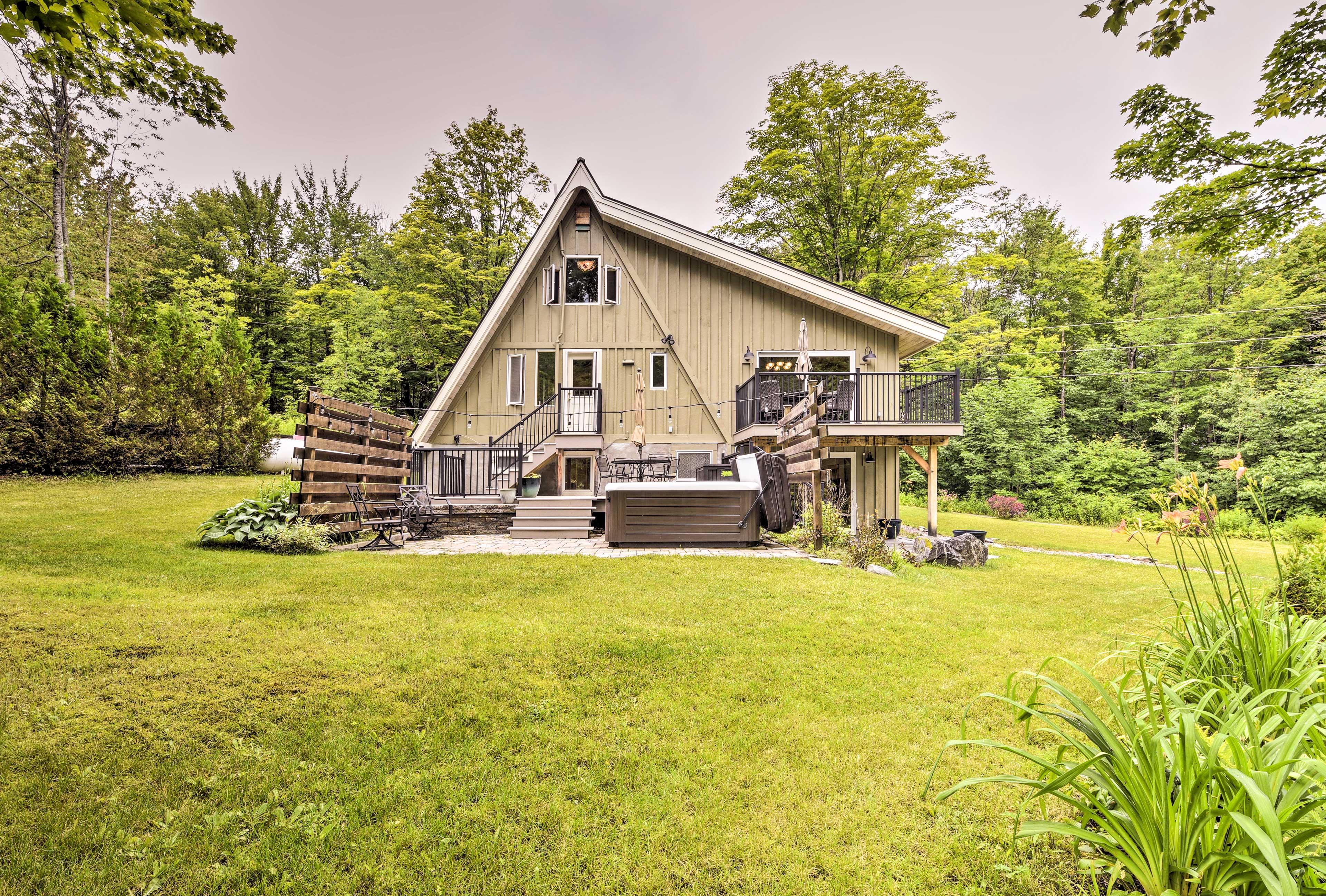 Property Image 1 - Inviting A-Frame Cabin w/ Saltwater Hot Tub!