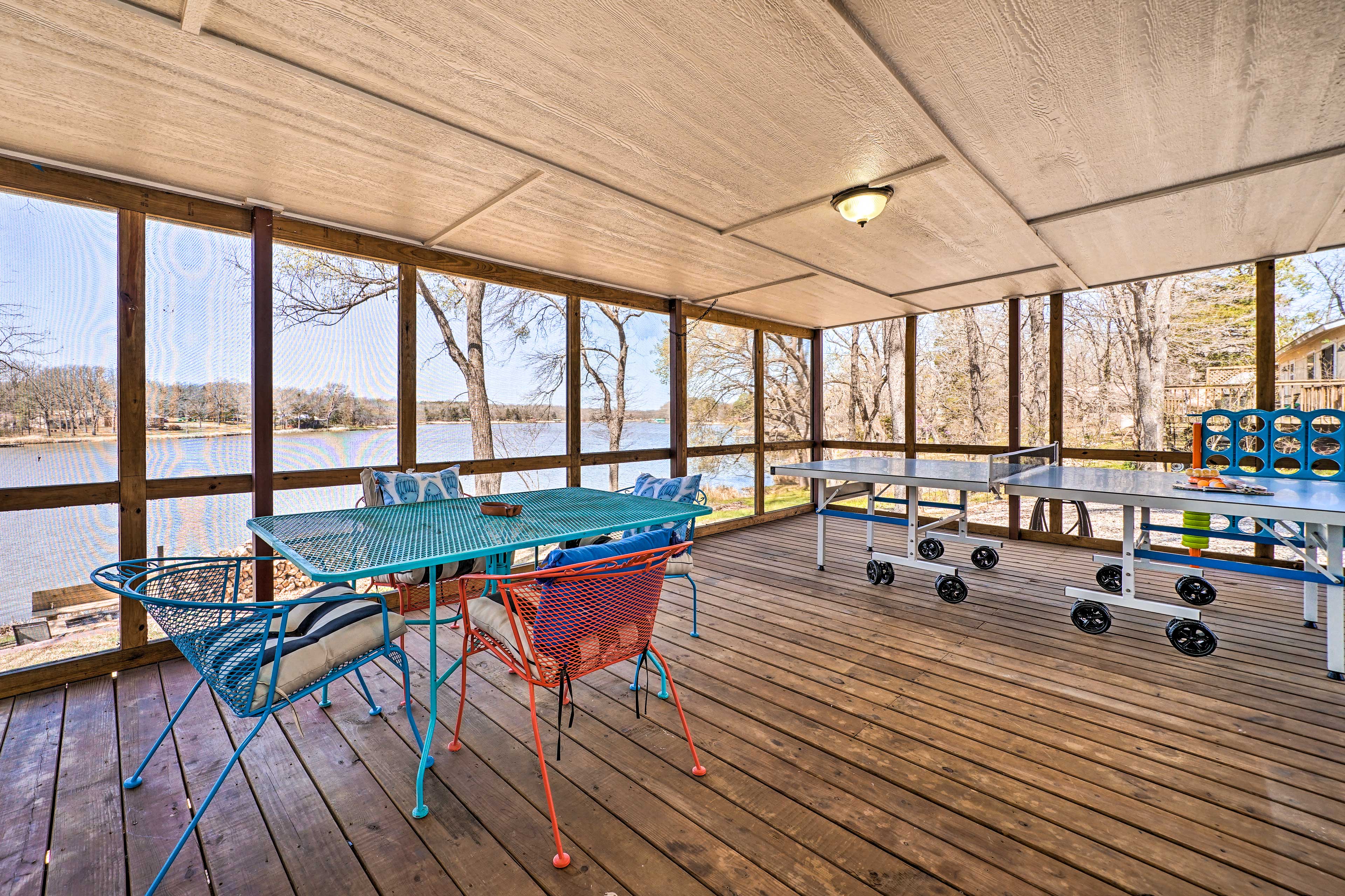 Property Image 2 - Lakefront Fort Towson Home: Private Dock & 3 Decks