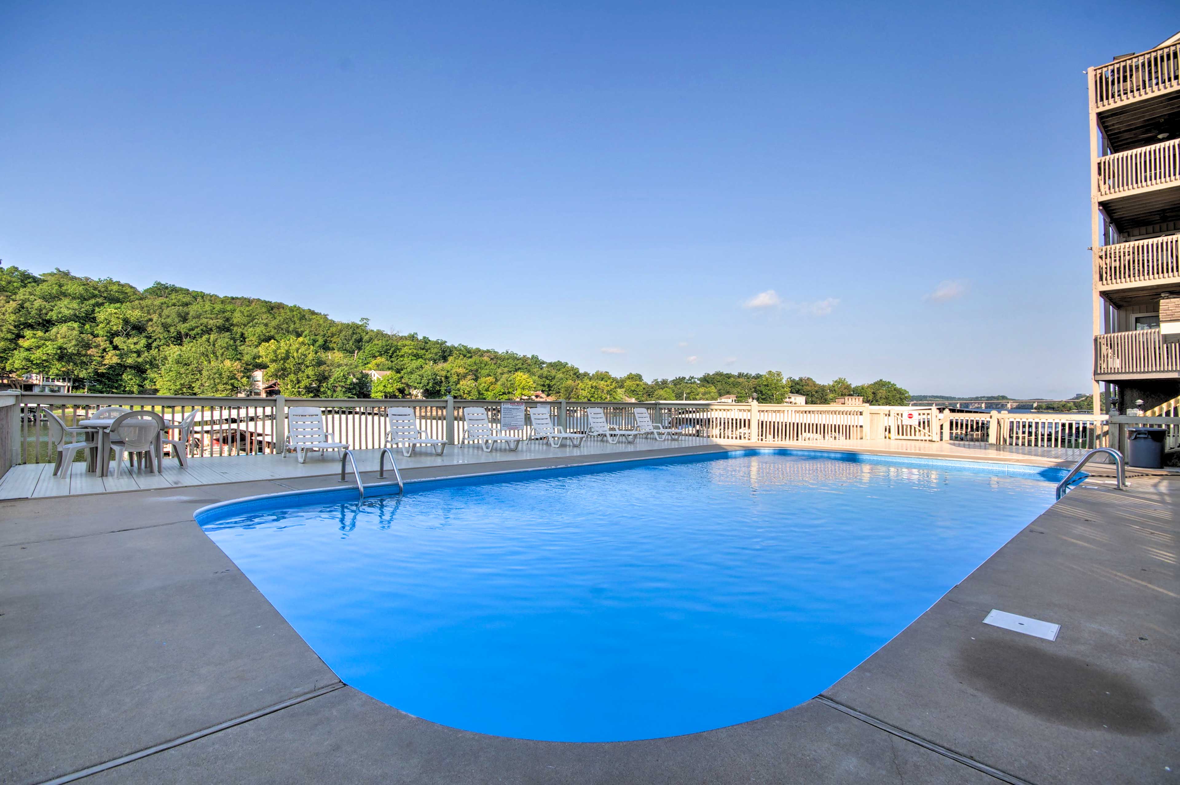 Community Pool: Lakefront Osage Beach Condo!