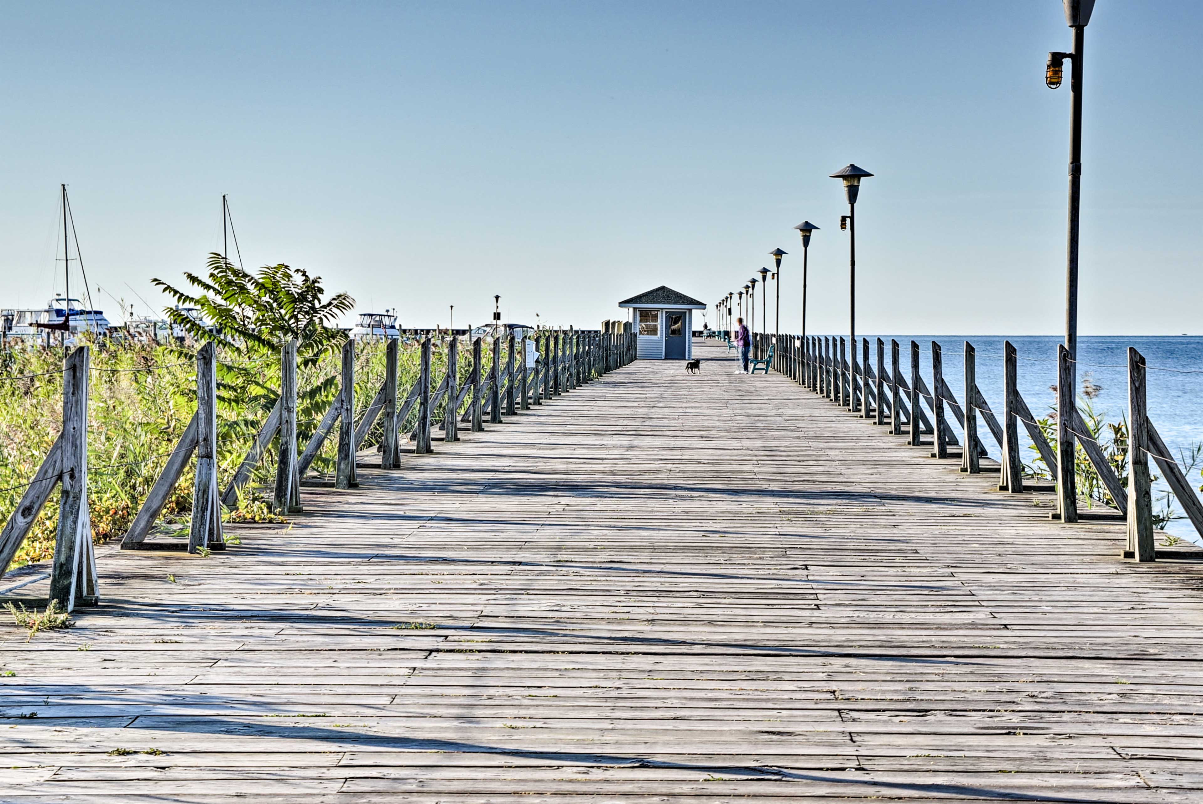 Walk to Lake Huron: Central East Tawas Apt!