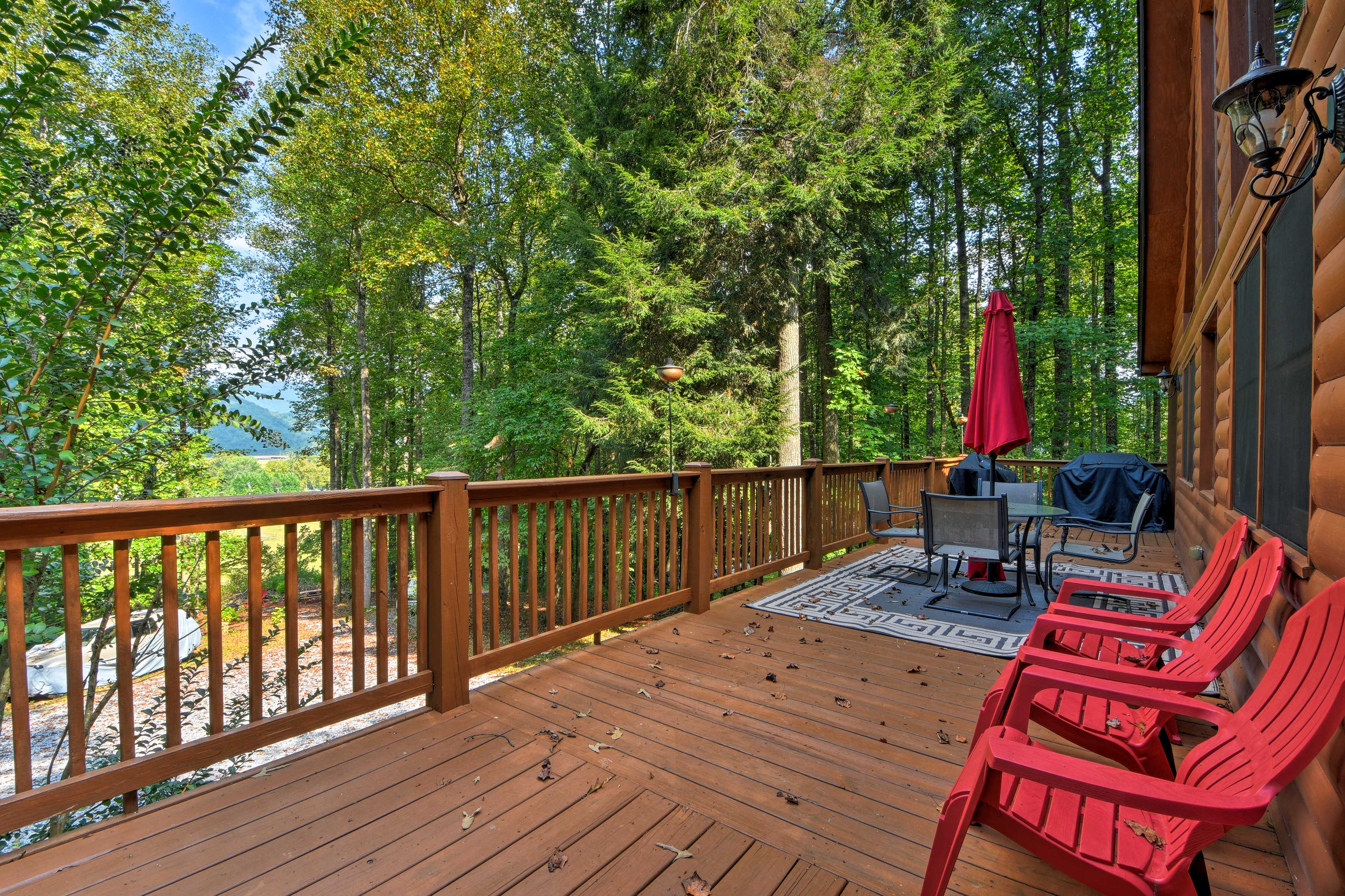 Property Image 2 - Andrews Cabin w/ Deck, Grill, Fire Pit & Game Room