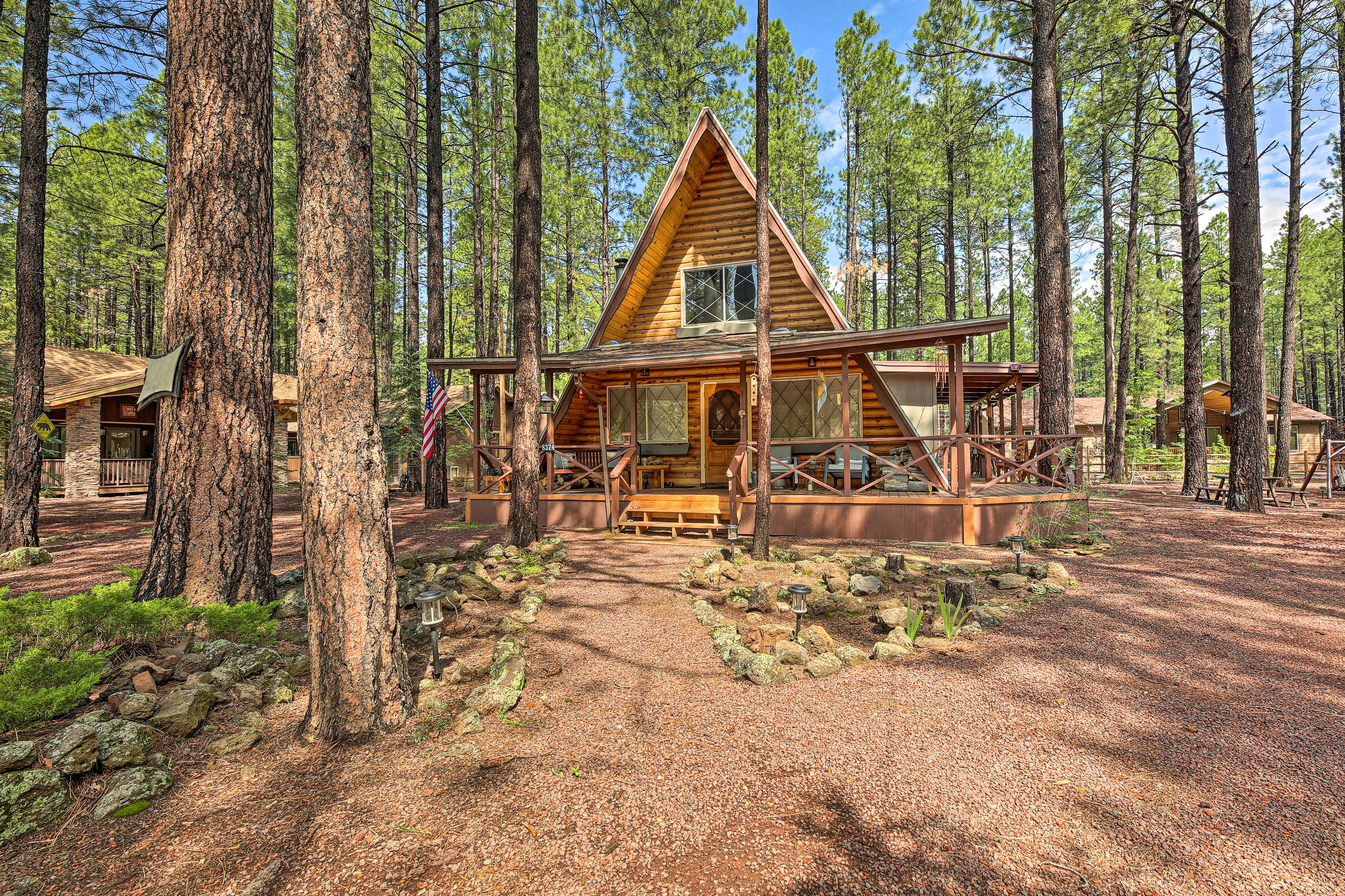 Property Image 1 - A-Frame Pinetop Lakeside Cabin Under the Pines!