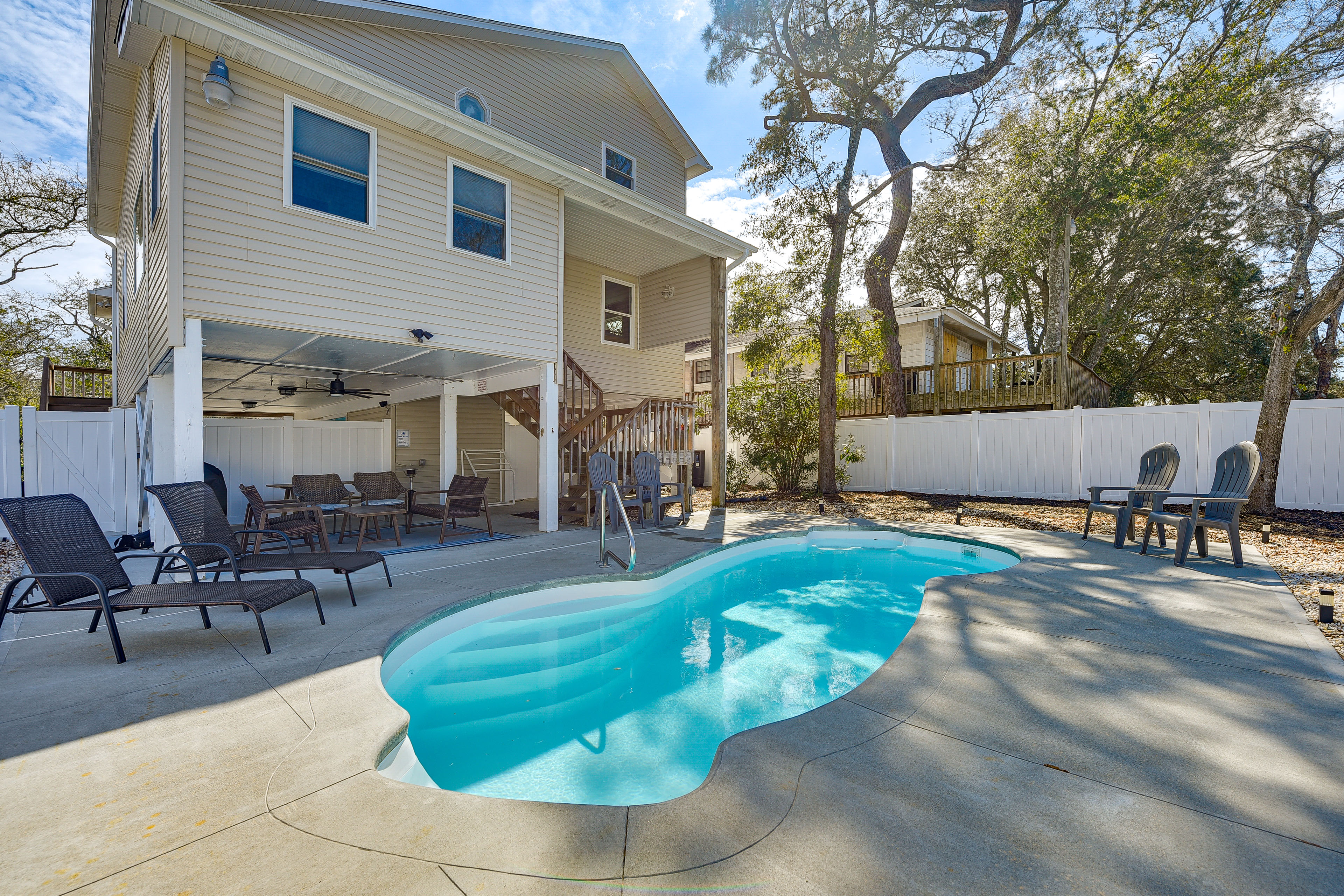 Property Image 1 - Oak Island Home w/ Pool: Walk to Long Beach!